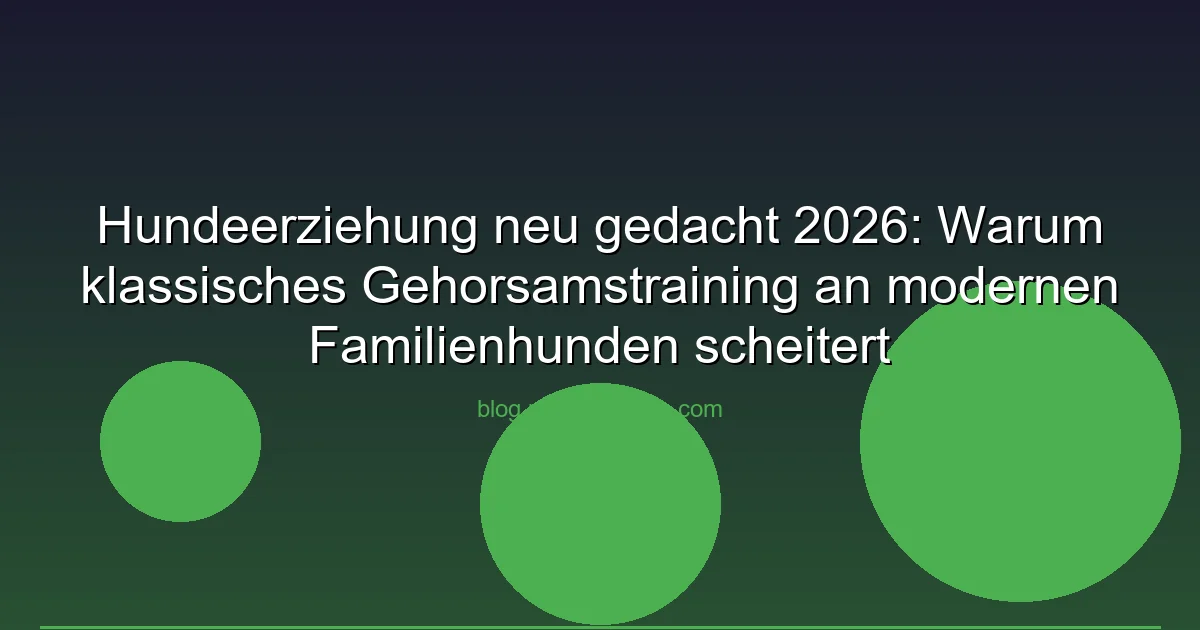 Hundeerziehung neu gedacht 2026: Warum klassisches…