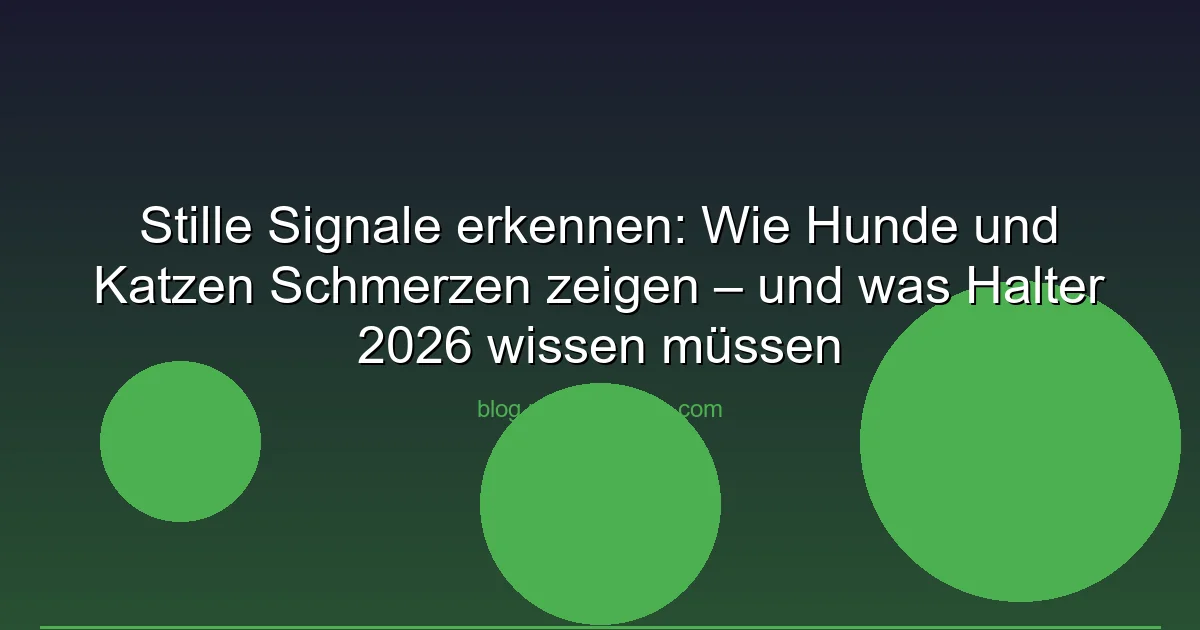 Stille Signale erkennen: Wie Hunde und Katzen Schmerzen…